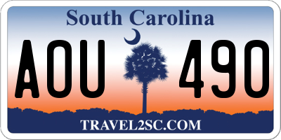 SC license plate AOU490