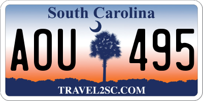SC license plate AOU495