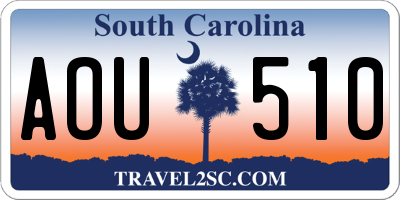 SC license plate AOU510
