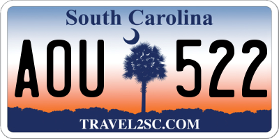 SC license plate AOU522