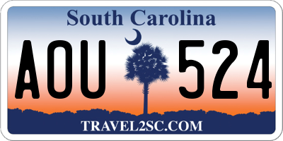 SC license plate AOU524