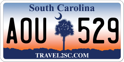 SC license plate AOU529
