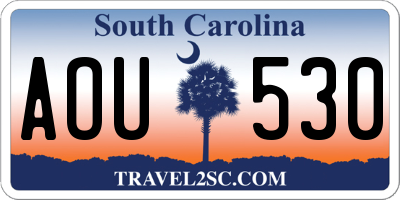 SC license plate AOU530