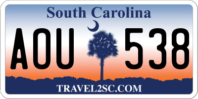 SC license plate AOU538