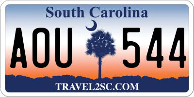 SC license plate AOU544
