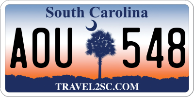 SC license plate AOU548