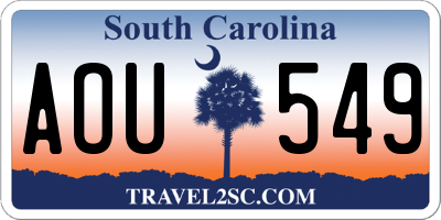 SC license plate AOU549