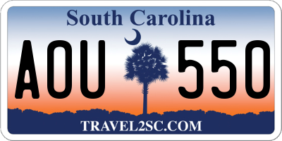 SC license plate AOU550
