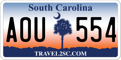 SC license plate AOU554