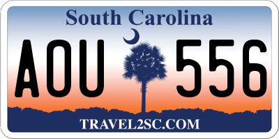 SC license plate AOU556
