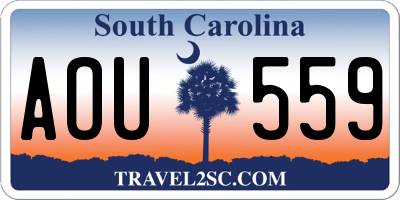 SC license plate AOU559