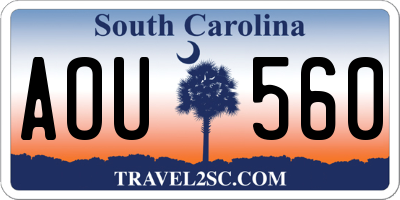 SC license plate AOU560