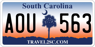 SC license plate AOU563