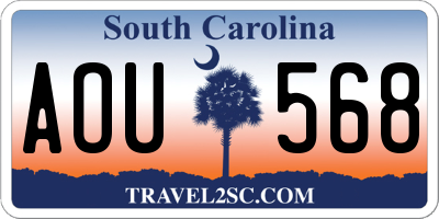 SC license plate AOU568