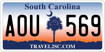 SC license plate AOU569