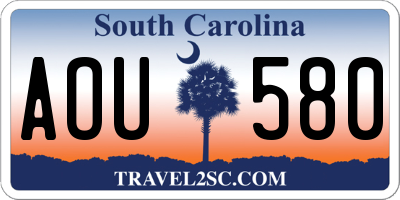 SC license plate AOU580
