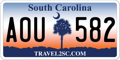 SC license plate AOU582