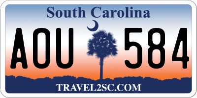 SC license plate AOU584