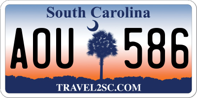 SC license plate AOU586