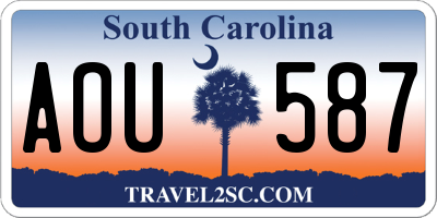 SC license plate AOU587