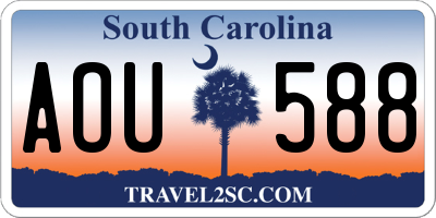 SC license plate AOU588