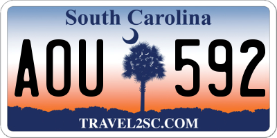SC license plate AOU592