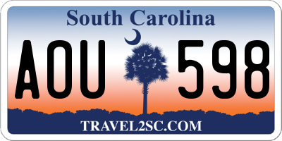 SC license plate AOU598