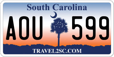 SC license plate AOU599
