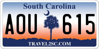 SC license plate AOU615