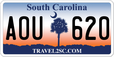 SC license plate AOU620