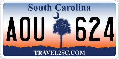SC license plate AOU624