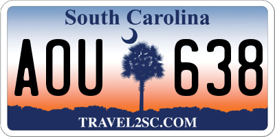 SC license plate AOU638