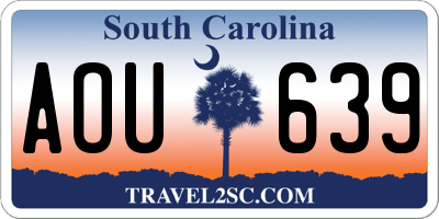 SC license plate AOU639