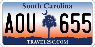SC license plate AOU655