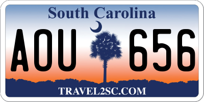 SC license plate AOU656