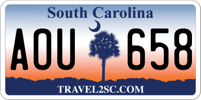 SC license plate AOU658