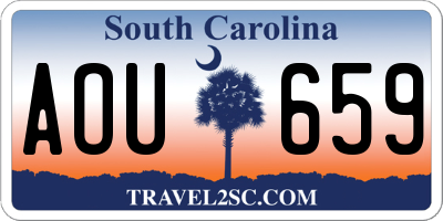 SC license plate AOU659