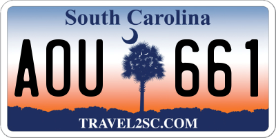 SC license plate AOU661