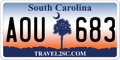 SC license plate AOU683