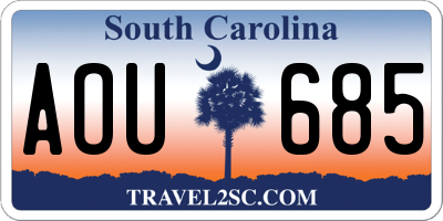 SC license plate AOU685