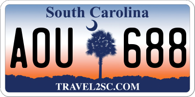 SC license plate AOU688