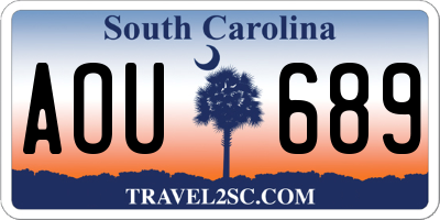 SC license plate AOU689