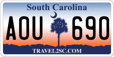 SC license plate AOU690