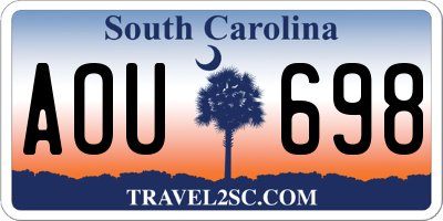 SC license plate AOU698