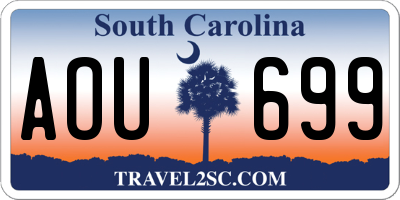 SC license plate AOU699