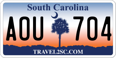SC license plate AOU704