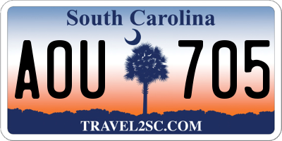 SC license plate AOU705