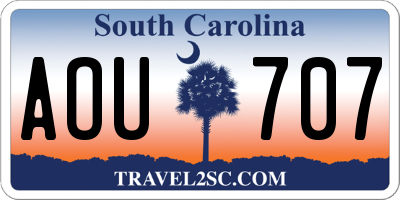 SC license plate AOU707