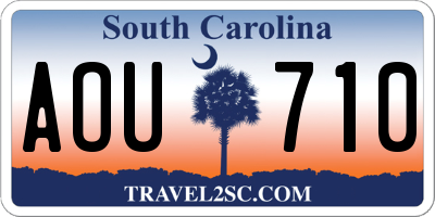 SC license plate AOU710