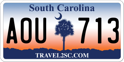 SC license plate AOU713